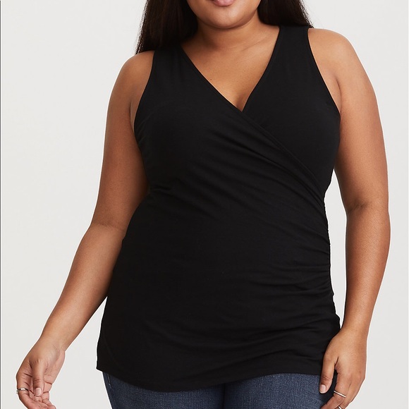 torrid Tops - TORRID Black Surplice Foxy Tank NWT
